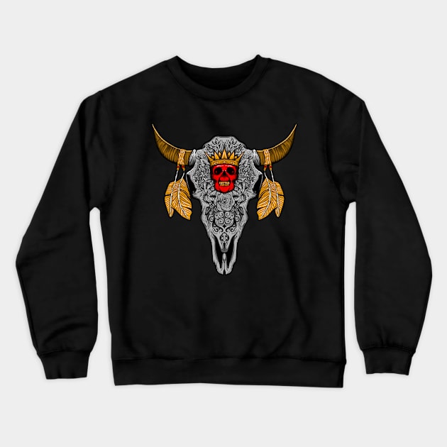 Bull Skull Crewneck Sweatshirt by nelsoncancio